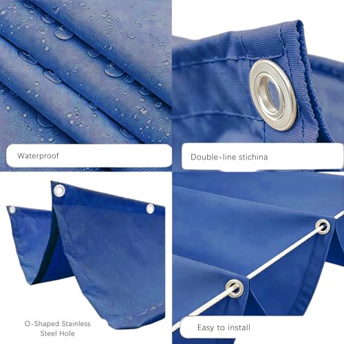Voile d'ombrage rétractable bleu foncé pour protéger votre terrasse du soleil