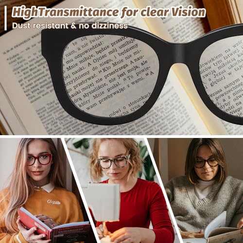 Image of JiSoo Oversized Reading Glasses for Women Men, Stylish Designer Readers Women with Large Frame