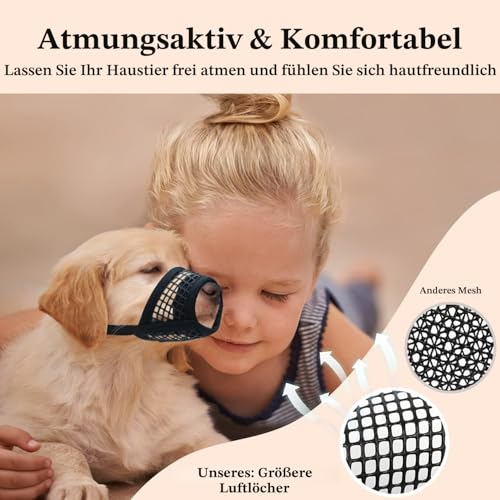 Mayerzon Maulkorb aus weichem Netzgewebe für kleine Hunde, die beißen | XXS