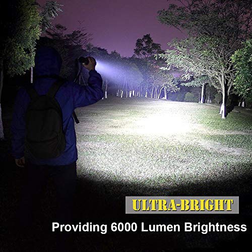 Powerful Flashlights Super Bright P50 LED Rechargeable Flashlight, LUXNOVAQ USB Zoomable Hand Torch Light 6000 Lumen Waterproof Tactical Flashlight with Battery & 3 Modes Best for Outdoor Camping - Thumbnail 5