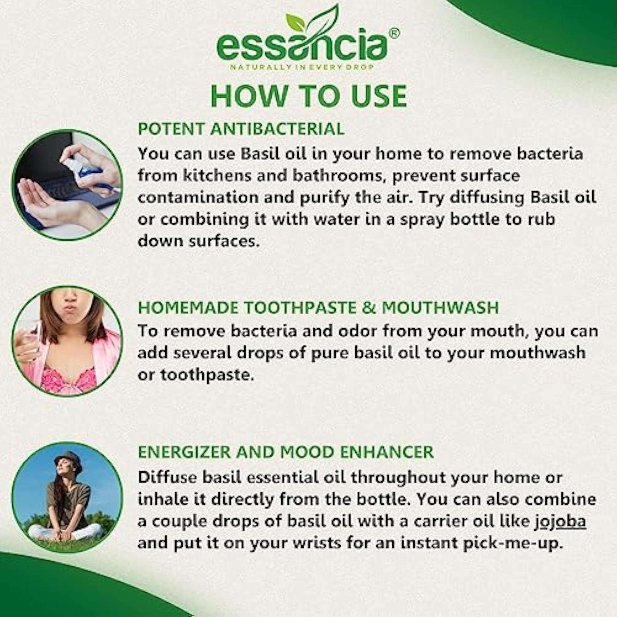 Essential Basil Oil for Mental Clarity & Aromatherapy, 15ml
