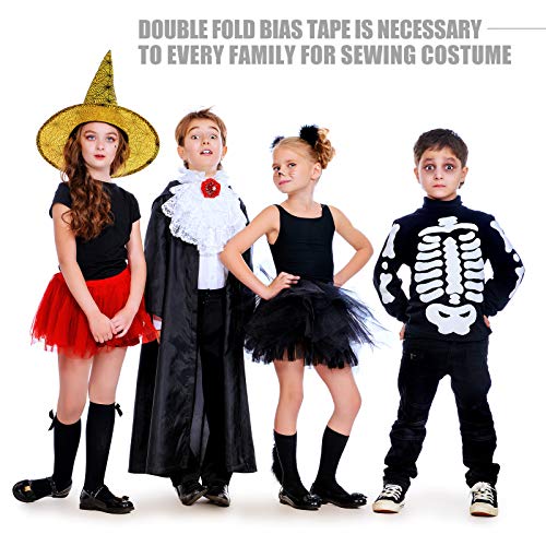 Jetec 2 Rolls Double Fold Bias Tape Bias, 1/2 Inch X 100 Yards Binding Tape Diy Garment Accessories For Sewing, Hemming, Seaming, Piping, Quilting (Black, White) #TOP5