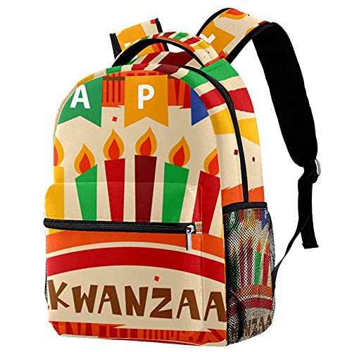 Sac à dos de voyage Happy Kwanzaa ergonomique doté d'un porte-bouteille externe
