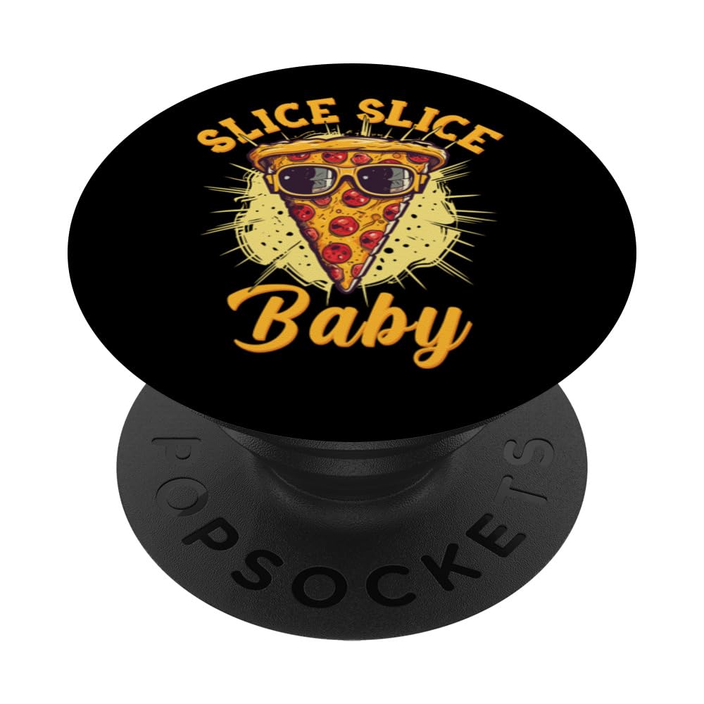 Slice Slice Baby Pizza Sunglasses Pizzeria PopSockets Swappable PopGrip, Black