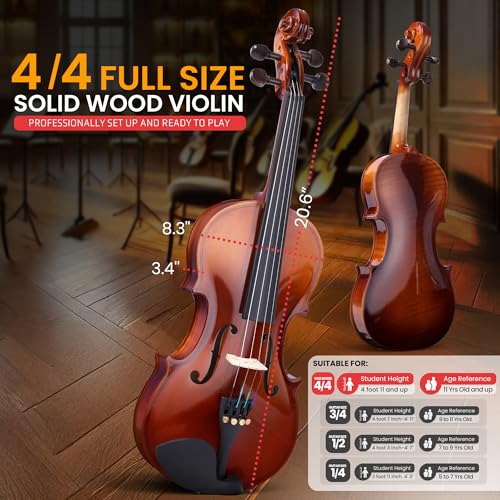 image for Pyle Full Size Beginner Violin Starter Kit, Violin Starter Package wit