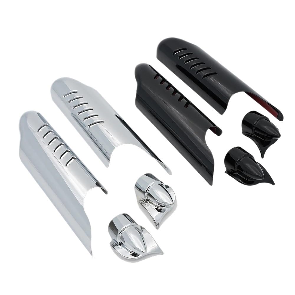 Flaconi Copertura Forcella Adatto per Harley. per Touring. Coprigambe forcella. Protezione deflettore(Chrome)