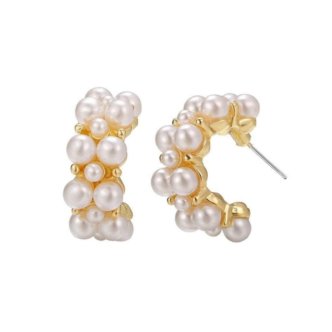 Yellow Chimes Earring For Women Gold Toned Pearl Studded Half Bali Clip On Hoop Earrings For Women and Girls (B0BB7TSMG5) Amazon Price History, Amazon Price Tracker