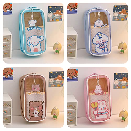 BSTCAR Kawaii Pencil Case Clear Large Capacity Pencil Holders Cute Pencil Case Pencil Pouch School Supplies for Teen Girls (Blue) - Image 2