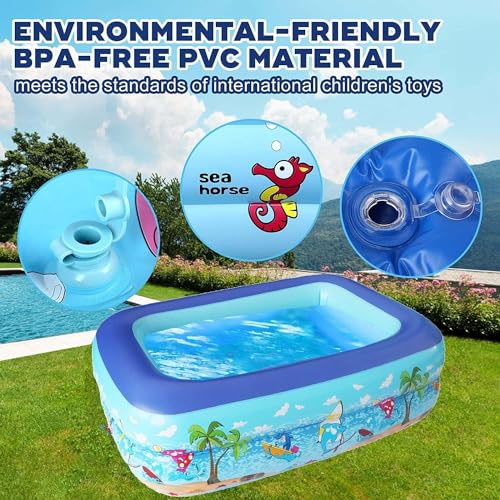 Aufblasbarer Pool, Aufblasbares Planschbecken, Schwimmbecken,Aufblasbare Pool,2 Rollen 100 x 70 cm Höhe 28 cm Swimmingpool,Tragbare Badewanne