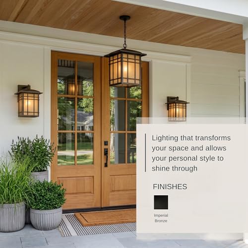 Image of Quoizel Hillcrest 13 inch Outdoor Wall Lantern, Imperial Bronze | White Linen Textured Glass, Mission Style, ETL Wet Rated