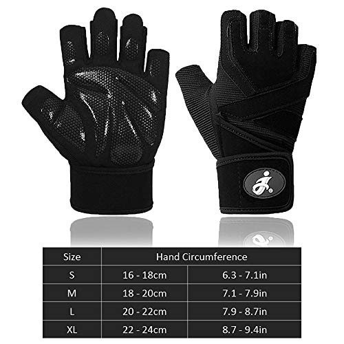 Andoer Luvas de treino Luvas de ginástica respiráveis ​​para levantamento de peso Luvas de treino pa