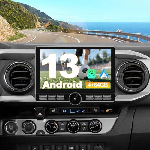 4GB+64GB Qualcomm Car Radio Stereo for Toyota Tacoma 2016 2017 2018 2019 2020 2021 Android 13 with CarPlay Android Auto Bluetooth
