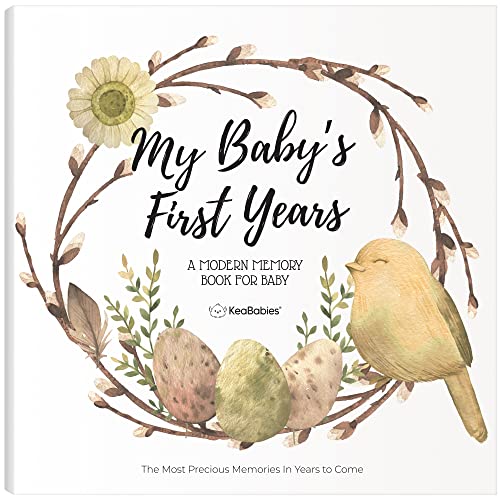Image of First 5 Years Baby Memory Book Journal - 90 Pages Hardcover First Year Keepsake Milestone Baby Book For Boys, Girls - Baby Scrapbook - Baby Album And Memory Book (Wonderland)