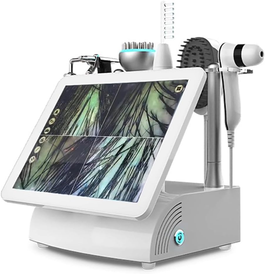 5 in 1 Scalp Skin Hair Follicle Detector, Multifunction Hair Analyzer Hair Care Machine 50X 200X Lens 32GB Storage Capacity Scalp Health Detection for Home Salon Beauty Salon