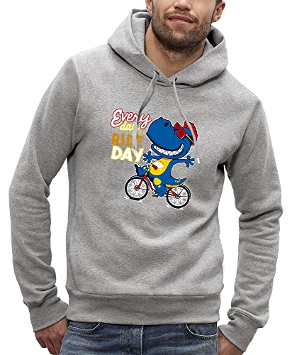 Sweat à capuche dinosaure rider pour homme en coton gris