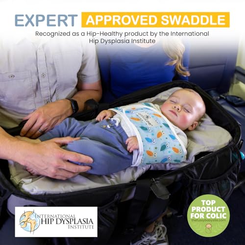 Image of Anna & Eve Baby Swaddle Strap for Newborns and Infants - 100% Cotton, No Overheating - The Original Arms Only - Adjustable Large Size Swaddle, Fits Chest 16 inch to 20.5 inch - Owls Blue /Green | 100% Cotton, Comfortable and Secure, No Overheating, Original Arms Only, Adjustable Size Swaddle, For Mothers, Mothers to be