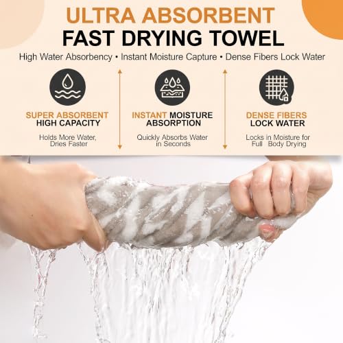 Image of Story@Home K-Cloud Luxury Bath Towel Set for Gifting, Korean Designer Towel,500 GSM, Microfiber Ultra Soft, Quick Dry 3X More Absorbent Than Cotton Towels, 1 Bath & 2 Hand Towels, Gift Box, Set 3-Grey