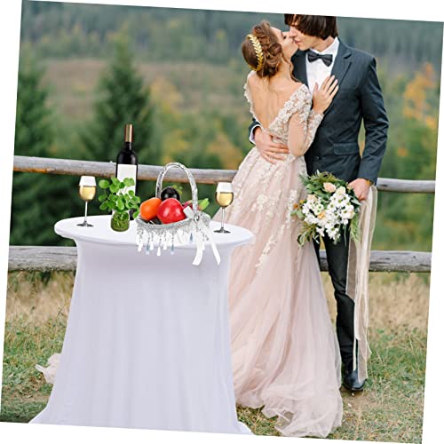 Nappe extensible blanche infroissable en polyester stretch pour banquet - 3