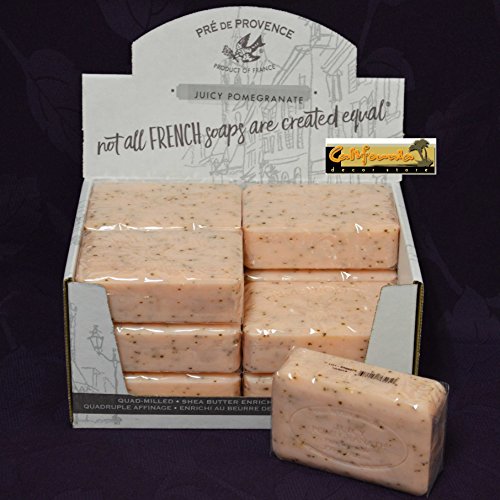 Case of 12 Pre de Provence Juicy Pomegranate 250 gram shea butter extra large soap bars