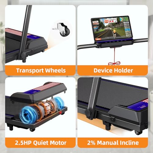 Image of NAYSAYE Walking Pad with Handle Bar, Walking Pad Treadmill with Incline, Walking Treadmills for Home with Screen, 2 in 1 Portable Under Desk Treadmill for Home, Remote Control, Smart App