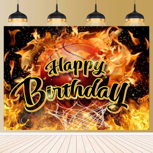 Sports Birthday Backdrop for Sport Theme Basketball Birthday Party Decorations