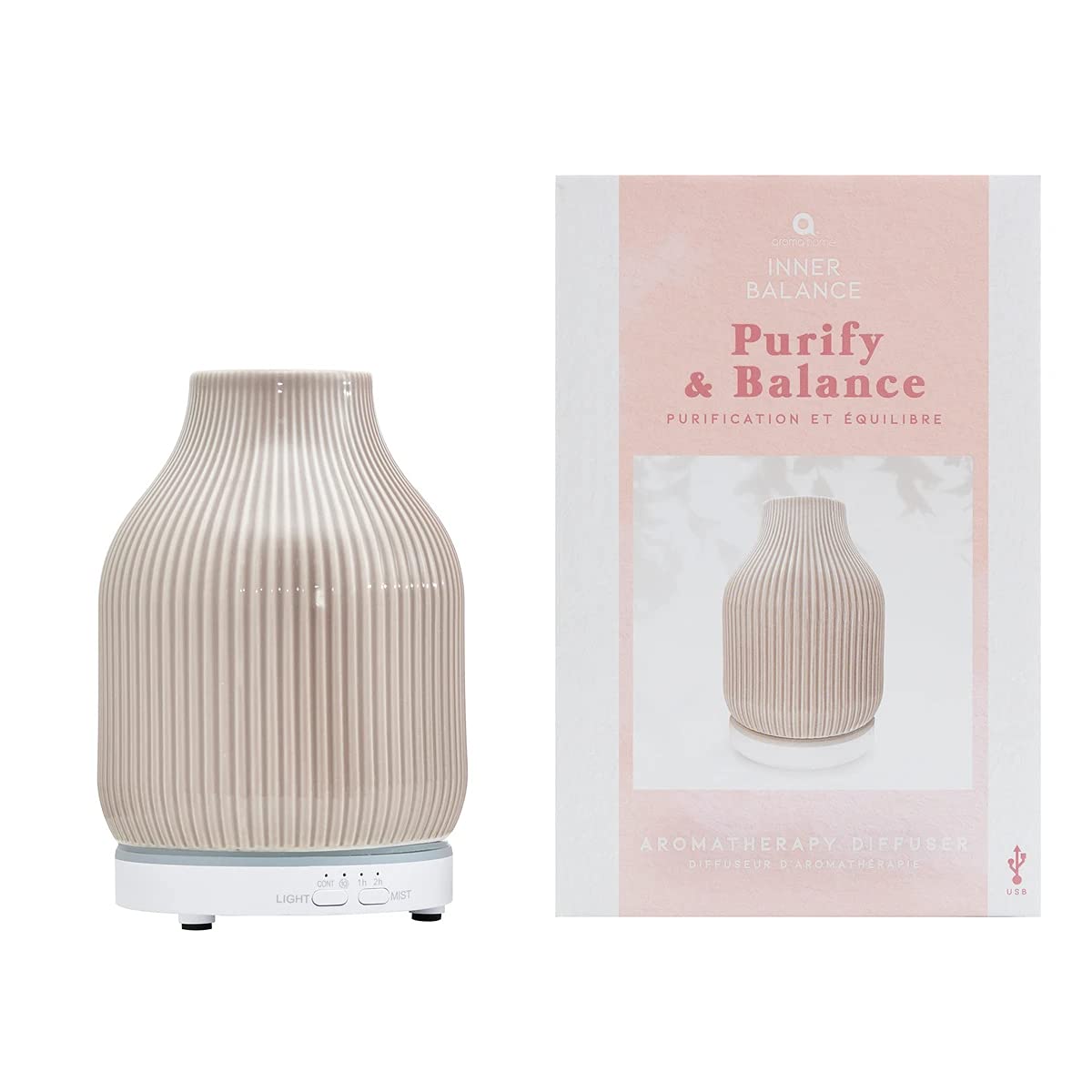 Inner Balance Purify & Balance Ceramic Ultrasonic USB Aromatherapy Diffuser