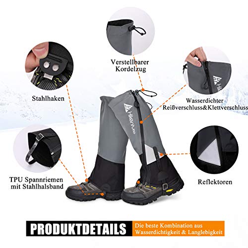Hikenture-Gaiters-for-Hiking-Waterproof-Leg-Gaiters-with-Upgraded-Zipper-Design-Lightweight-Shoe-Gaiters-for-Men-Women-Dirt-Proof-Ripstop-Hiking-Gaiters-Breathable-Boot-Gators-for-Hunting