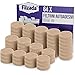 Filzada® 64x Feltrini autoadesivi - Ø 20 mm (rotondo) - Beige - Feltro per mobili professionale scivola con una forza adesiva ideale