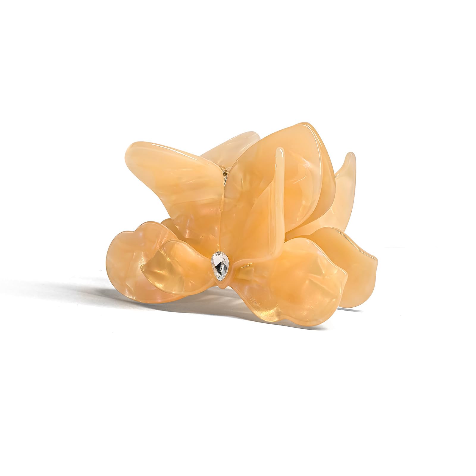 Klipsy do włosów, bugenwilla 3D, octan, kwiat, spinki do włosów, urocze klipsy dla kobiet, 7 cm, trwała konstrukcja dla grubych lub cienkich włosów (żółte)