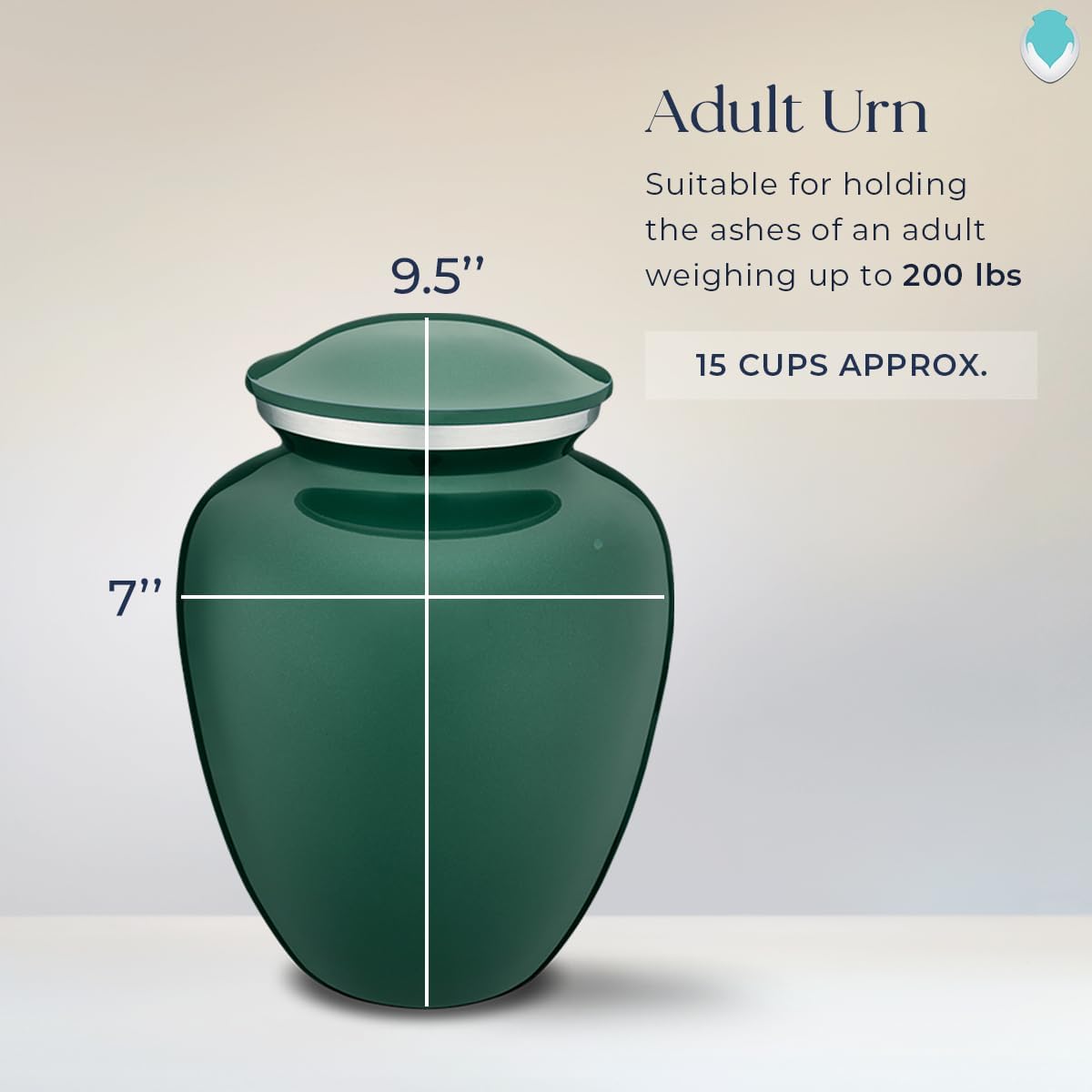Geturns Embrace Adult Personalized Doves Cremation Urns for Human Ashes I Large Picture Green Funeral Urn for Adult Men and Women with Double Side Engraving I 200 lbs