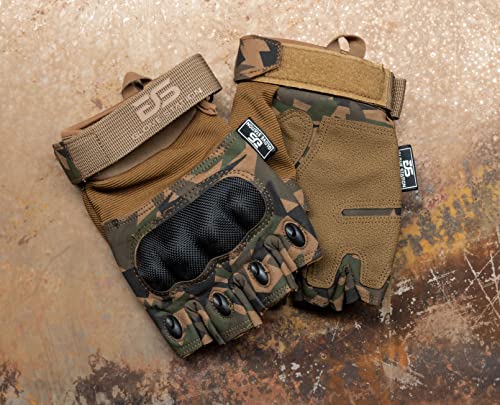 image for Glove Station The Combat - Fingerless Knuckle Tactical Gloves for Men 