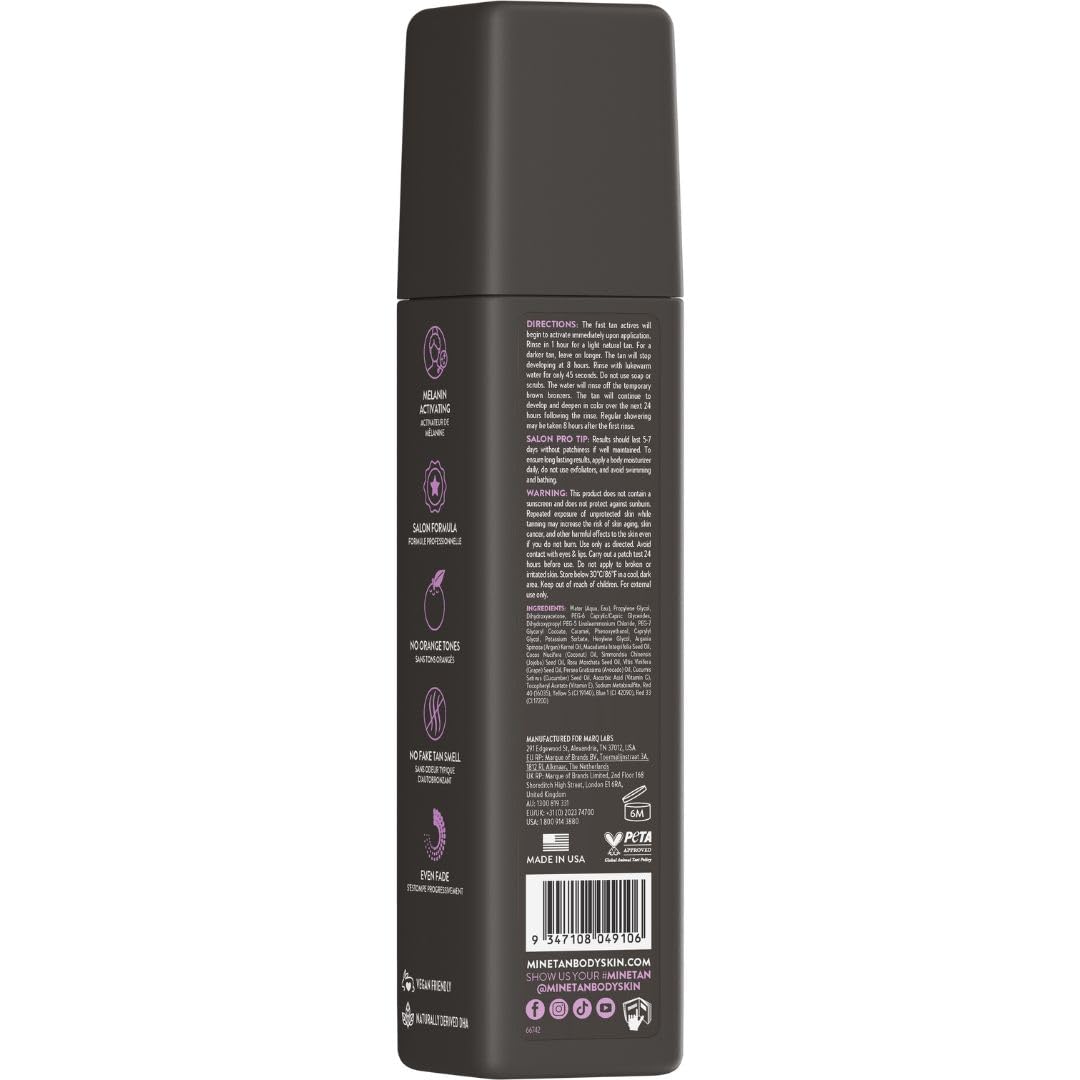 Minetan Absolute Tan Self Tan Foam | Tanning Treatments Collection | Ultra Dark Brown Intense Skin Finish | 1 Hour Express Mousse, Face & Body Fake Tanner, Melanin Activating, Face & Body | 6.7 Fl Oz