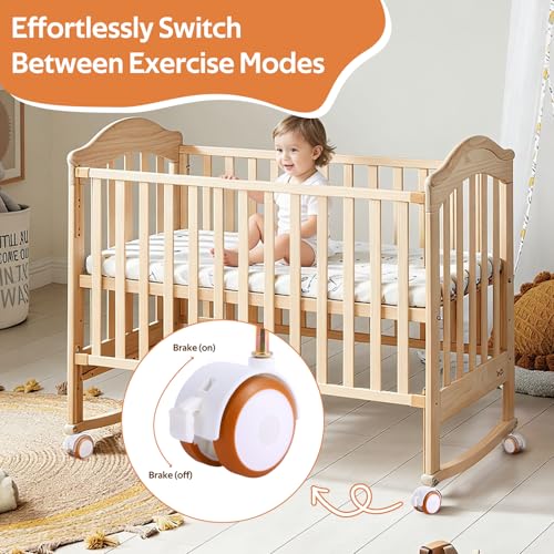 Vexnaro 4er Set Lenkrollen für Kindermöbel, Rollen für Kinderbett, Leise Gummirollen Weiß, Möbelrollen mit Hülse Stift, Freilaufend für Trolleys, Kindermöbel und Stubenwagen