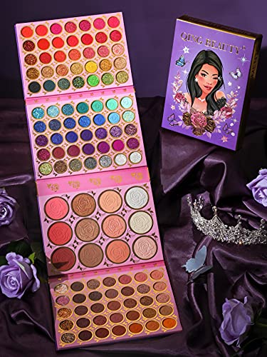 Qing Beauty You're So chic palette Big Eyeshadow Palette Makeup Gift Sets 117 Colors Matte Shimmer Highlighters Contour Blush Powder All In One Makeup Pallet