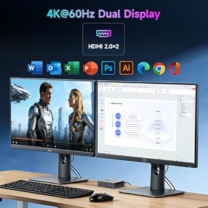 Bmax Mini PC, Intel N4500 Processor Up to 2.8GHz, 8GB RAM 256GB M.2 SSD, Windows 11 Pro Mini Desktop Computer, Dual 4K Display, WiFi 5, VESA Mount, for Office, Home Business & HTPC, B3 Pro — photo 6 of 6