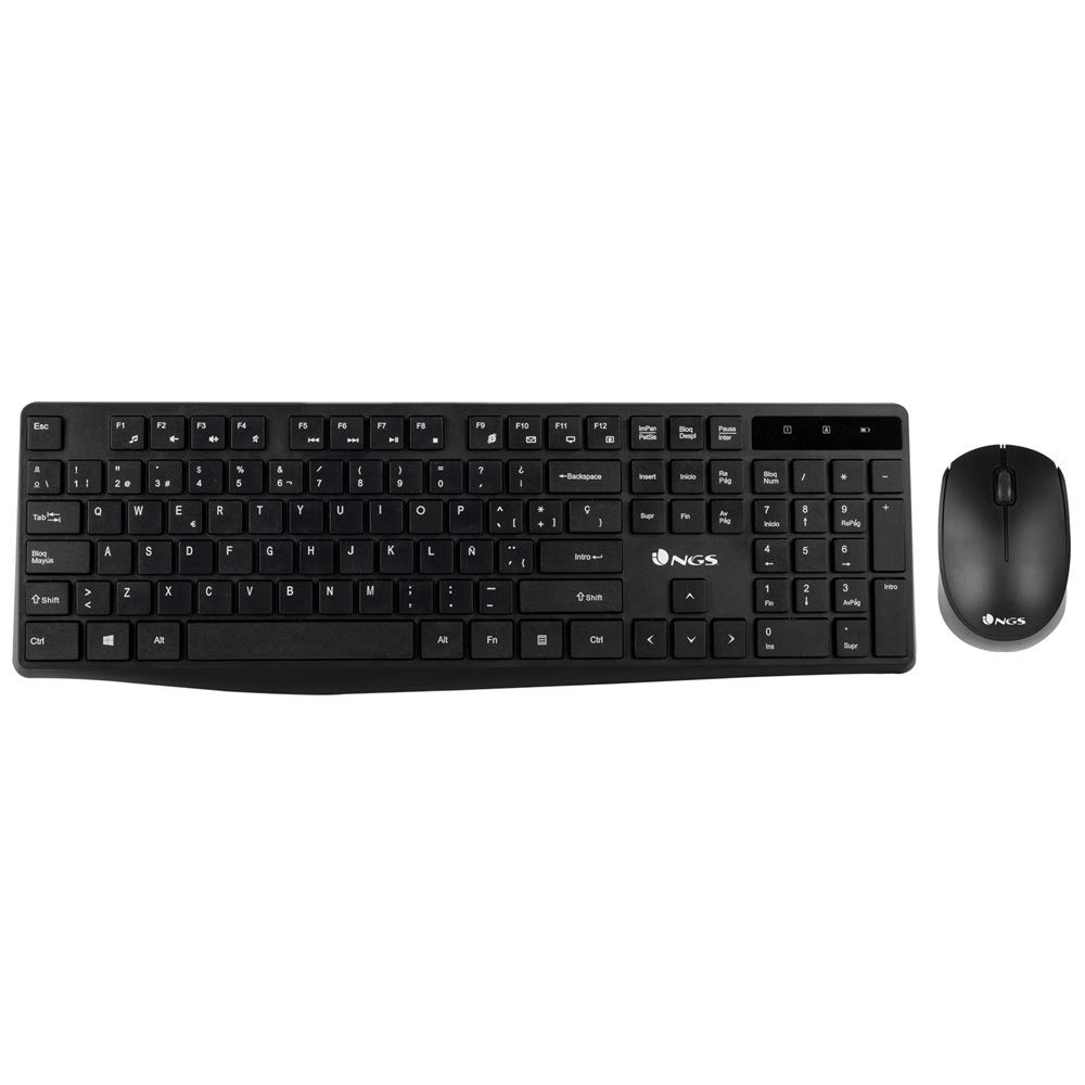 NGS ALLUREKIT Kit de Teclado Multimedia y Ratón 1200dpi Inalámbricos 2.4GHz (QWERTY Español)