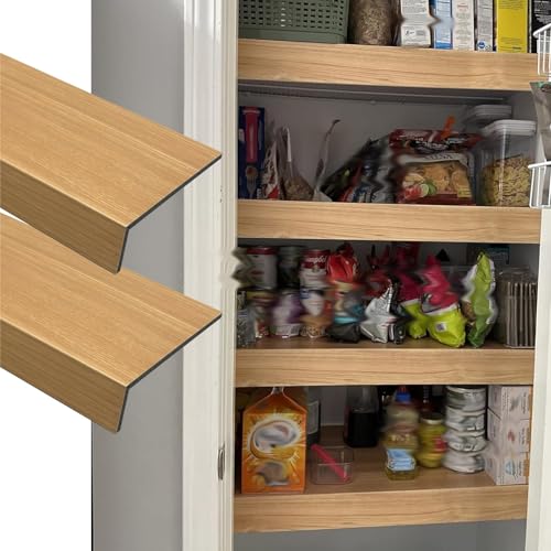 Revestimiento de estante de cocina con aspecto de madera de imitación, cubierta personalizable para estante de despensa impermeable y resistente al aceite, cubiertas de alambre fáciles de instalar (2