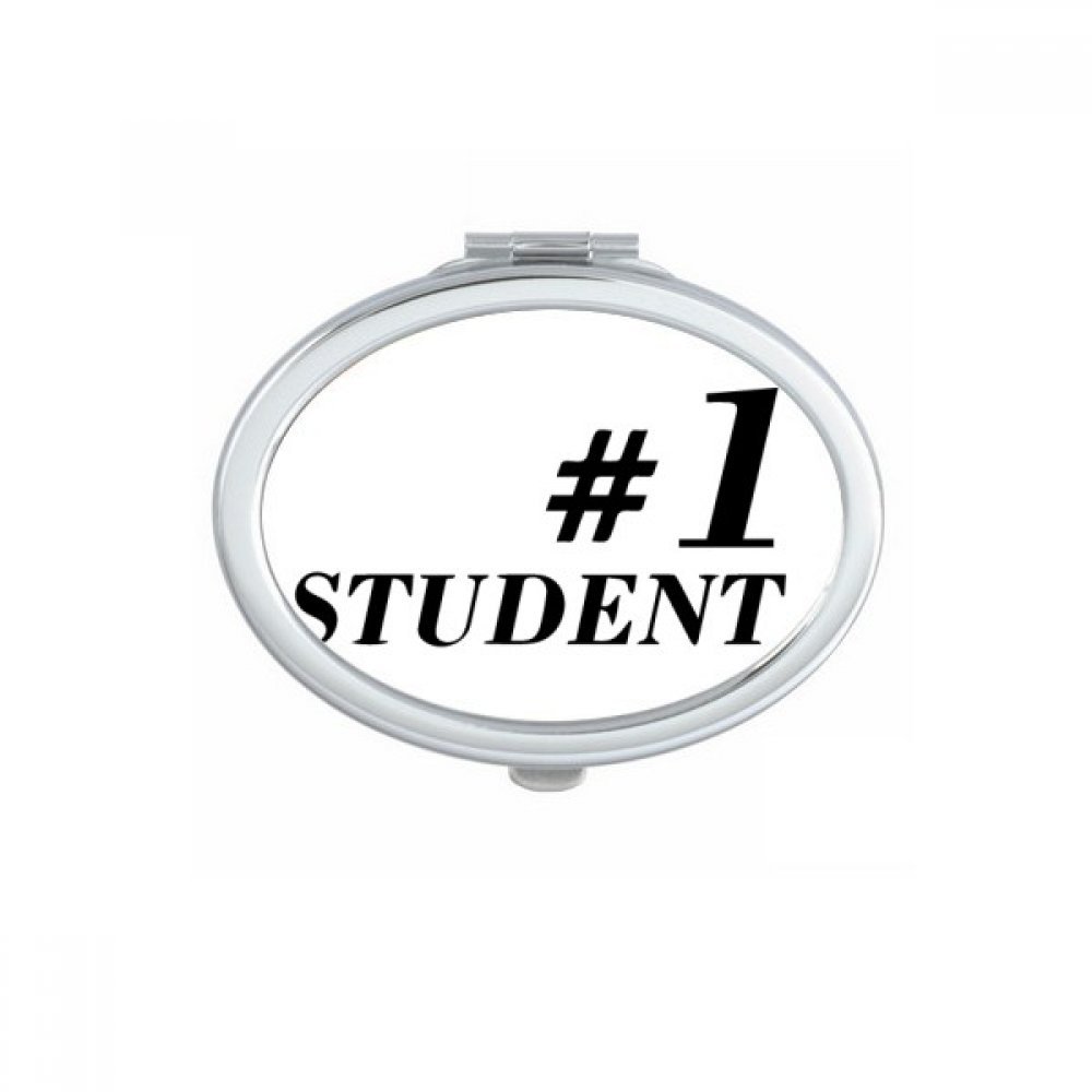 Miroir maquillage compact de poche ovale avec citation enseignant étudiant petit miroir main