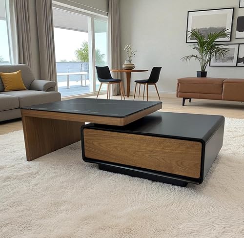 Image of The Attic Paradise Coffee Table, extendable,Solid Wood & Modern Coffee Table for Living Room