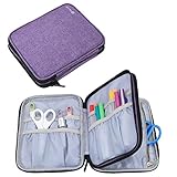 Yarwo Carrying Bag for Cricut Accessories, Organizer Case for Cricut Pen Set and Basic Tool Set Storage, Purple Color, Bag Only