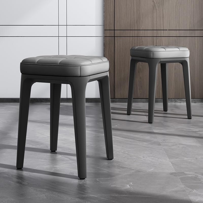 Sala de estar Taburete corto de 2 piezas, Silla acolchada, Reposapiés debajo del escritorio, Zapatero apilable, Reposapiés engrosado, Taburete de mesita de noche, Silla otomana para el hogar