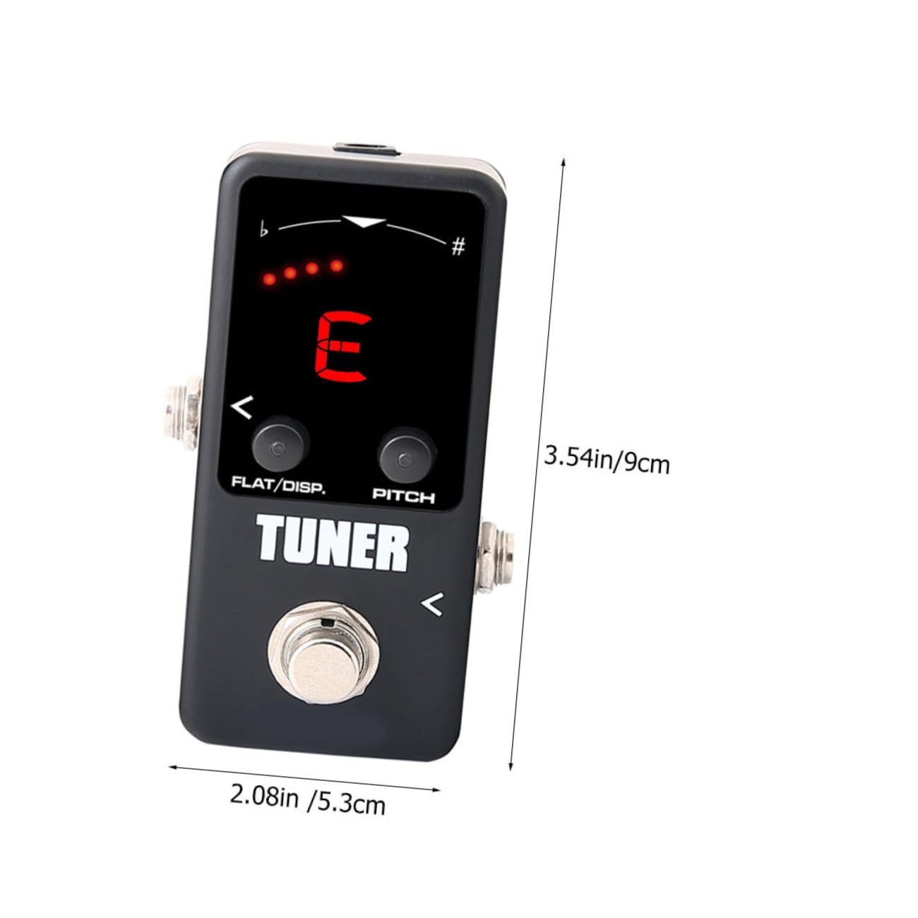 Accordeur de Guitare Électrique Noir en Aluminium, Réglage Précis | Format Mini, Alimentation 9 V, Impédance D’entrée 1 Mω et Sortie 10 Kω
