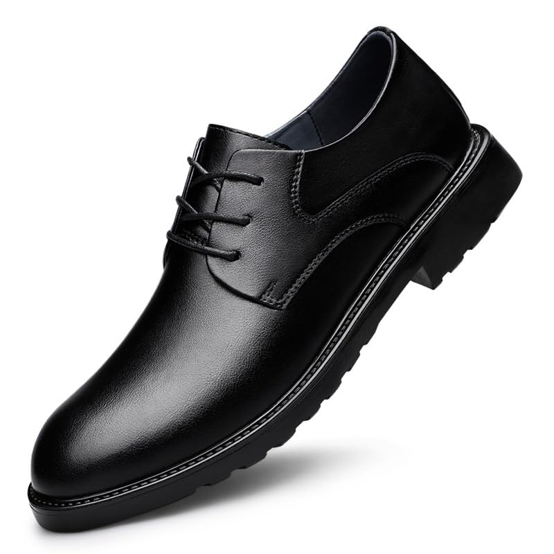 Mens Wingtip Oxford Shoes Leather Brogue Dress Shoes Business Formal Comfortable Lace Up Shoes for Wedding Office(9)2