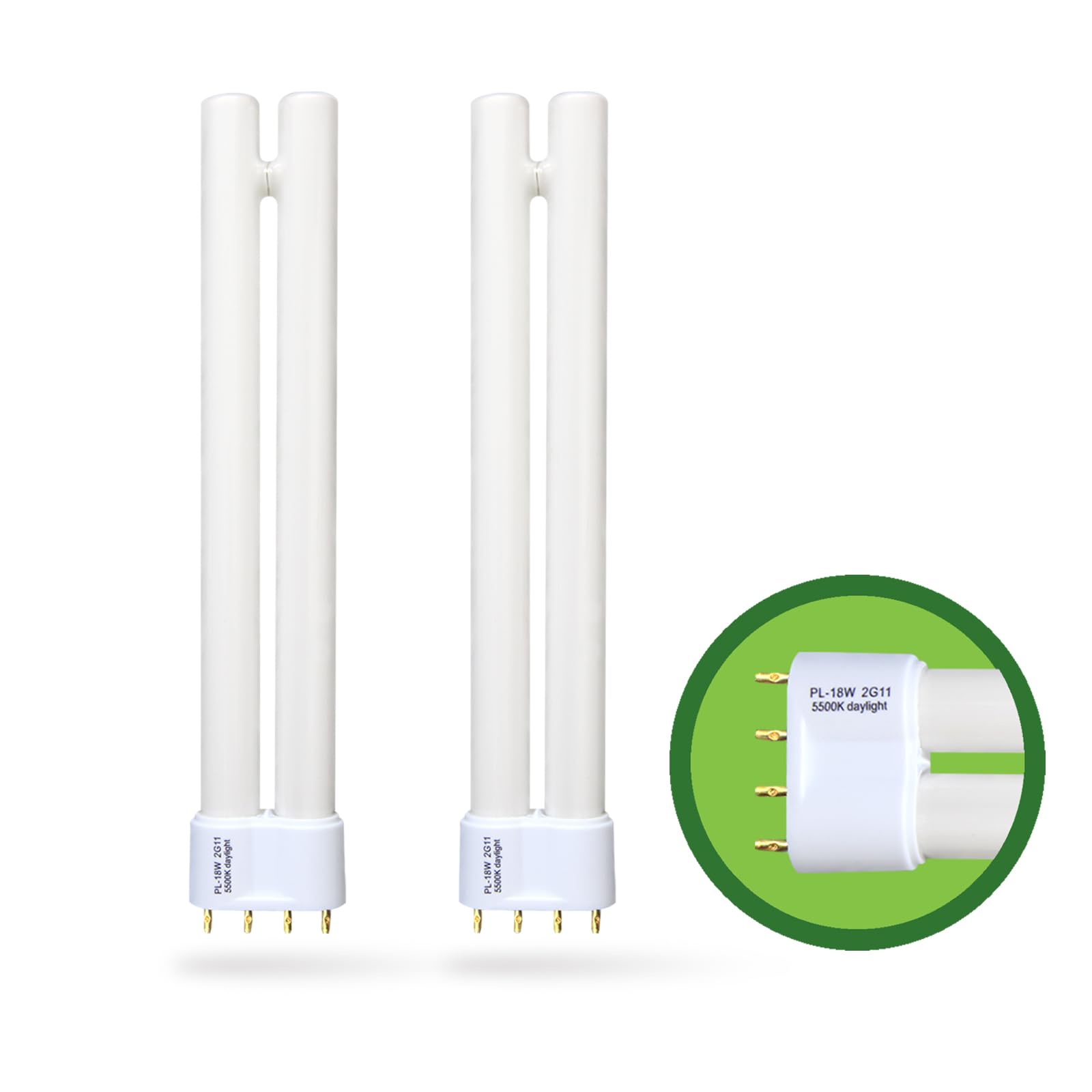 2Pack PL18-B-FFP 18W Replacement for OttLite T18330 T186C0 T40112 Fluorescent Light Bulb,18W Fluorescent Light Bulbs Tpye B,930lm,5500K Bright Natural Daylight,2G11 Base