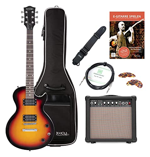 Rocktile L-100 SB Guitare Électrique Sunburst Starter SET - Les Beatles, Paul McCartney, John Lennon, RIngo Starr, George Harrison Rocktile L-100 SB Guitare Électrique Sunburst Starter SET