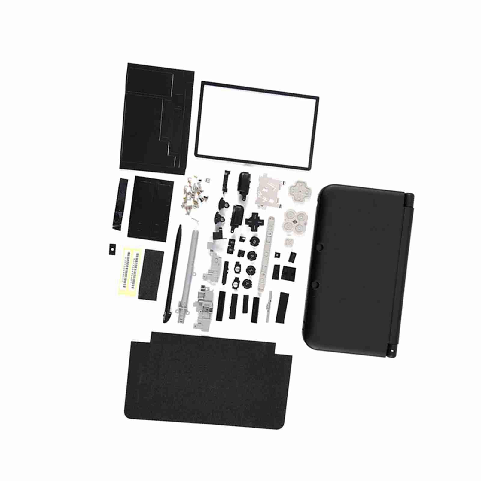 Generic Kit de Remplacement de Pièces de Réparation de Boîtier Complet 3DS XL pour Console Défectueuse, Matériau Durable, pour les Amateurs D'outils de Réparation (BLACK)