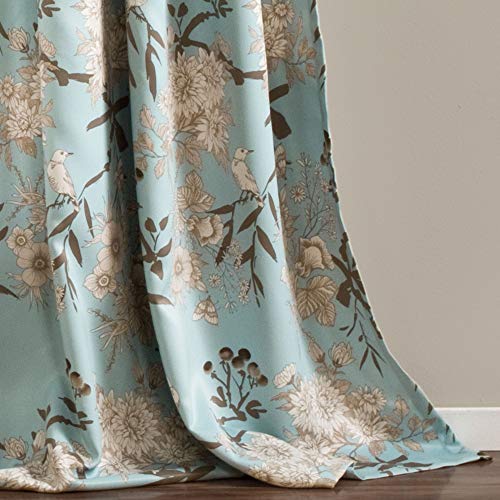 Lush Decor Botanical Garden Curtains Floral Bird Print Room Darkening Window Panel Drapes Set for Living Dining - Image 4