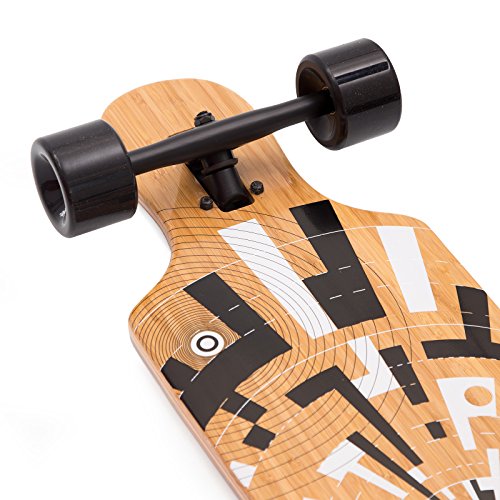 Apollo Longboard Soul Bamboo, Flex 1, 40inch Twin-Tip Drop-Through Freeride Cruiser Board