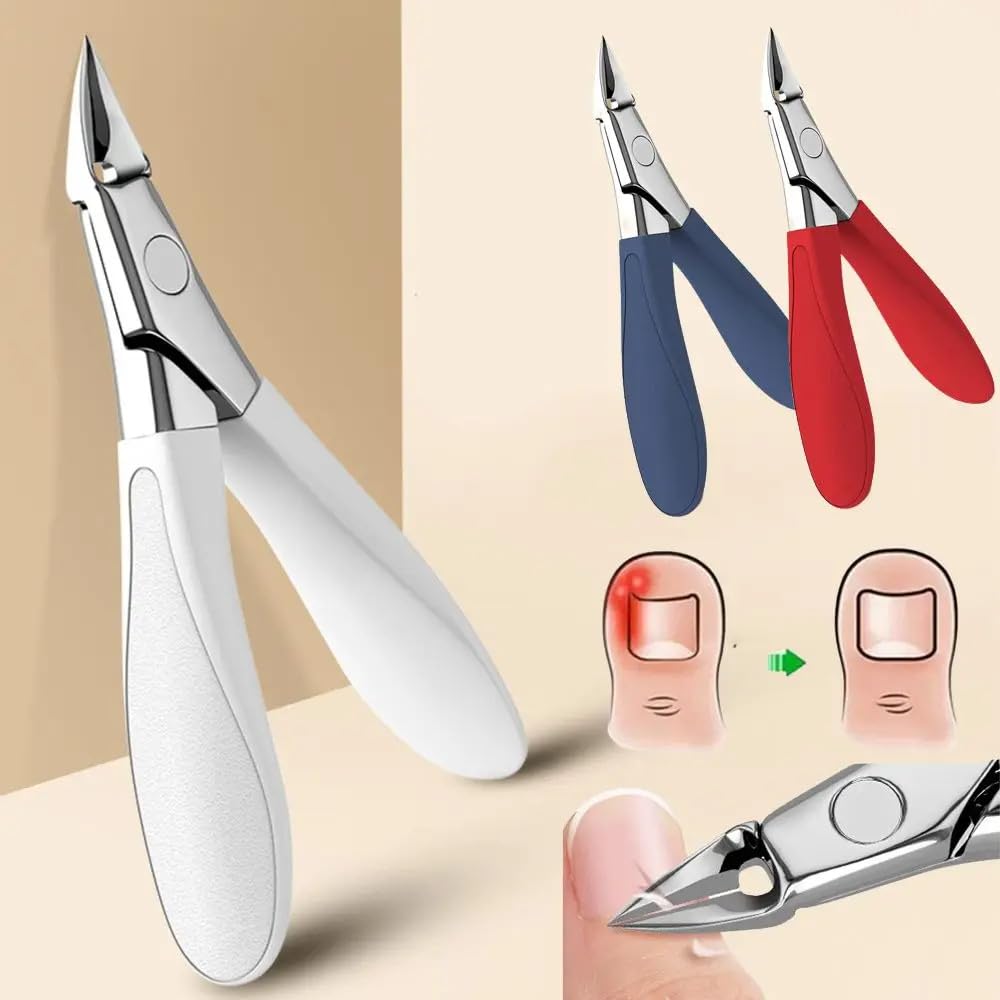 Tijeras para cutículas de acero inoxidable con punta curva, cortaúñas, quitauñas, herramientas profesionales para manicura, tijeras para uñas, color blanco