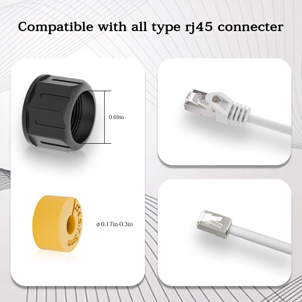 FGB Lot de 3 coupleurs RJ45 étanches Cat7, blindés femelles vers femelles